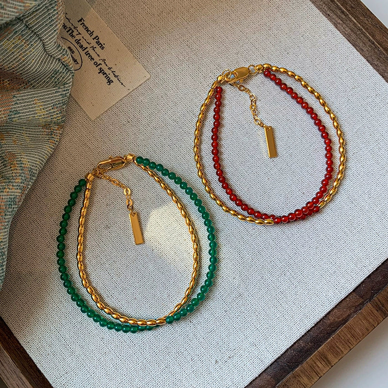 2025 New Year's red beaded necklace women's high-end accessories 2025 new explosion exquisite light luxury high-end sweater chain