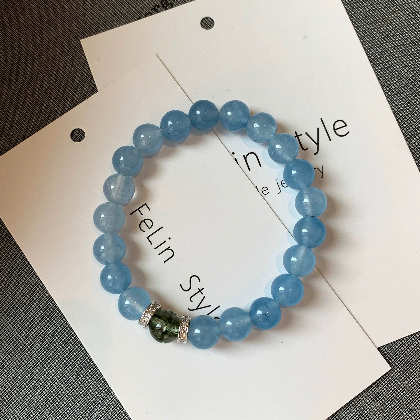 Natural aquamarine green ghost stone bracelet for women, suitable for summer cool and light luxury high-end 2025 new popular bracelet