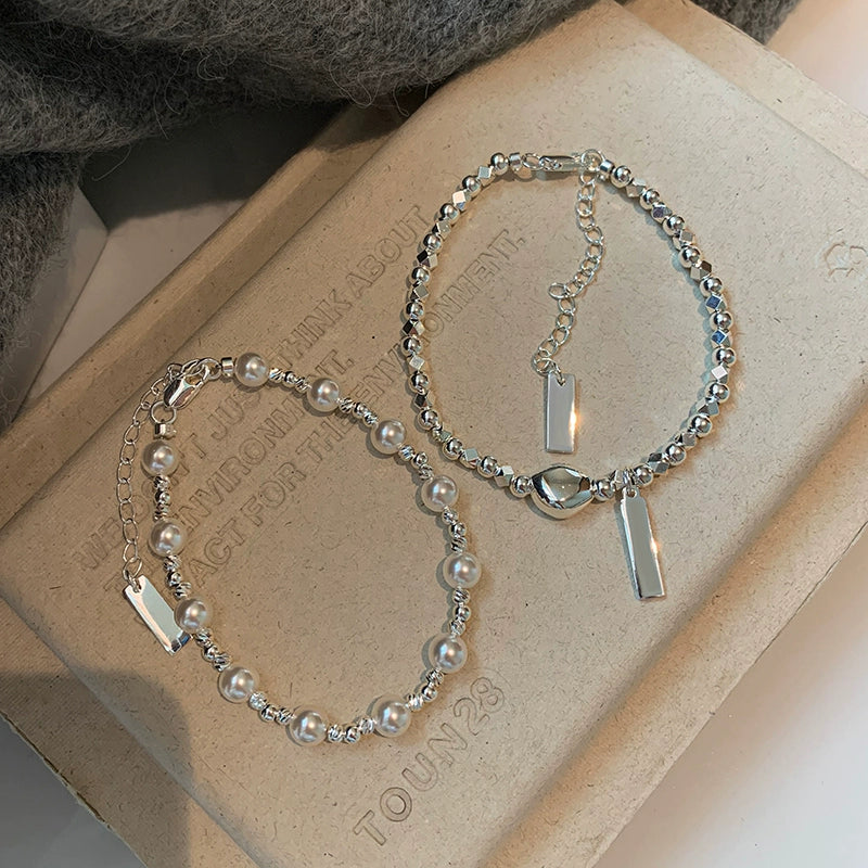 Broken silver car flower beads pearl bracelet women's light luxury niche temperament exquisite unique high-end silver jewelry