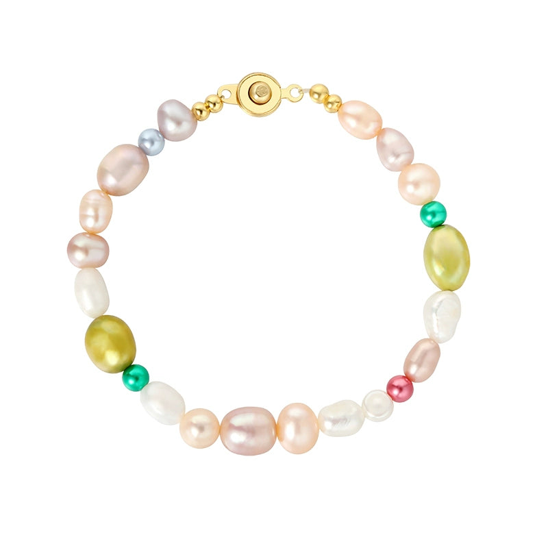 Dopamine Color Natural Freshwater Pearl Bracelet Women's Summer Light Luxury Exquisite Niche 2025 New Bracelet