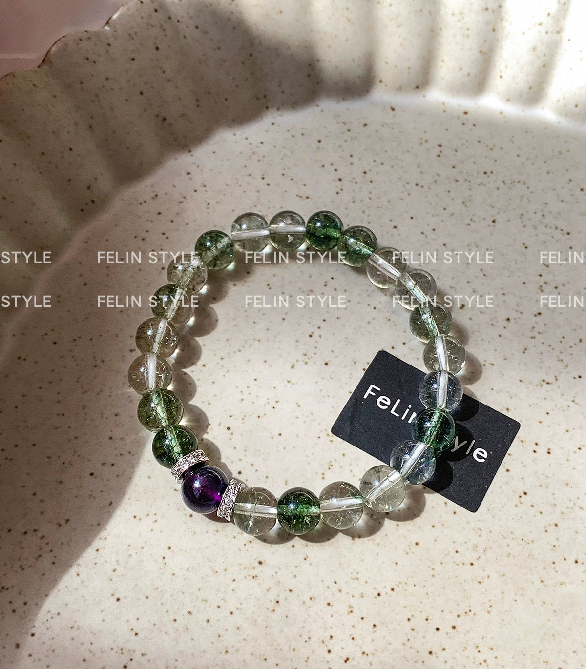 Natural green ghost amethyst bracelet women's light luxury exquisite fashion 2025 new explosion metaphysical beautiful bracelet