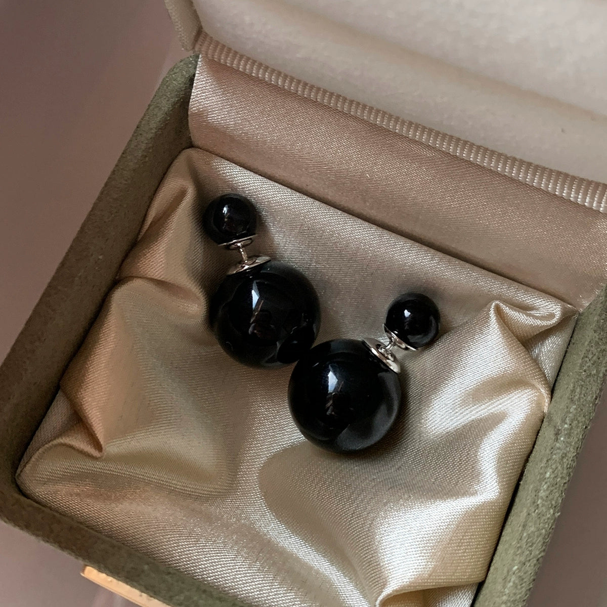 925 Silver Needle S Home Aurora Size Pearl Earrings Women's Light Luxury Premium French Stud Earrings