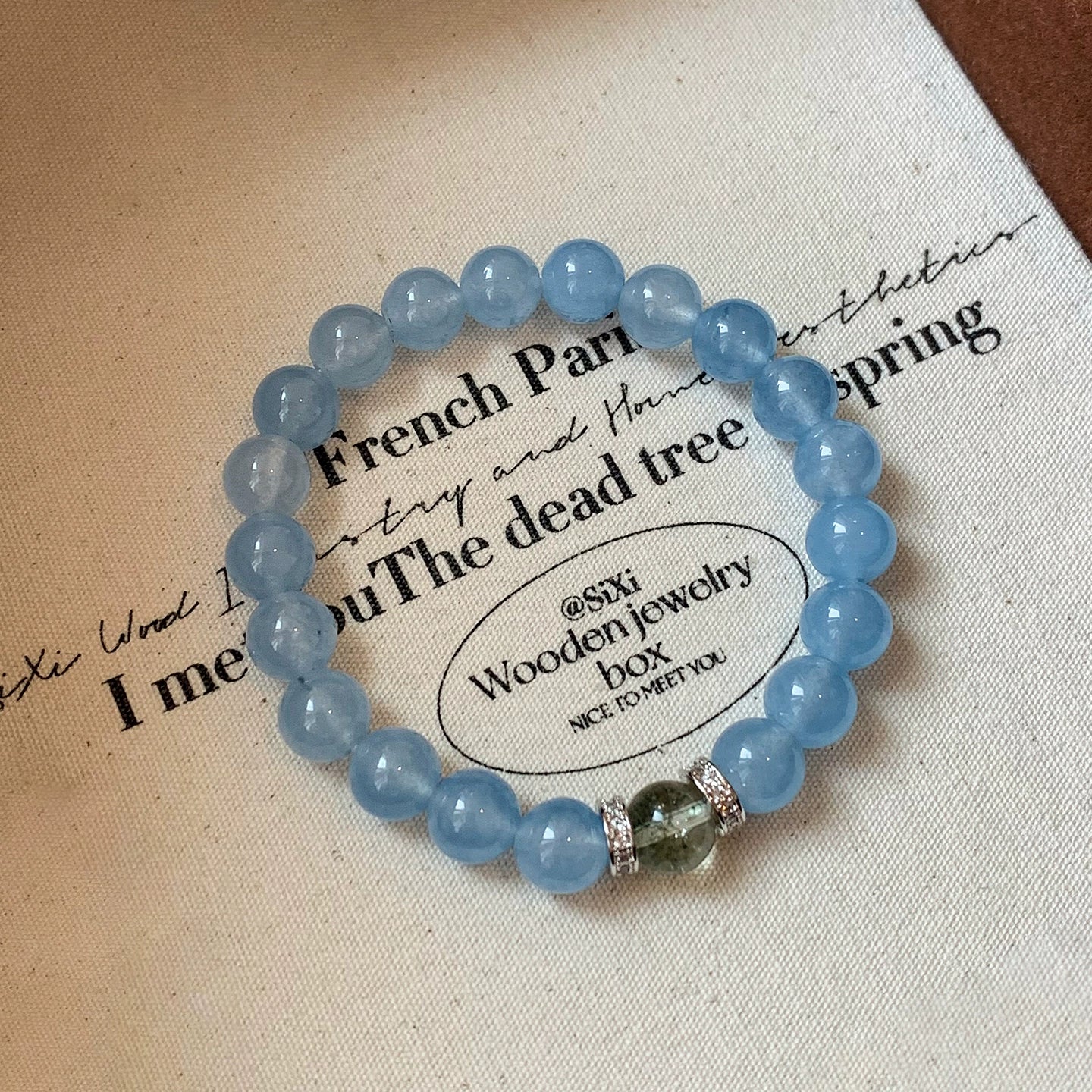 Natural aquamarine green ghost stone bracelet for women, suitable for summer cool and light luxury high-end 2025 new popular bracelet