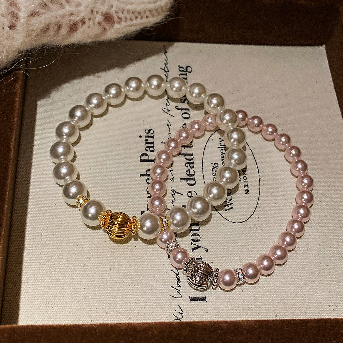 S Home Pearl White Pink Pearl Bracelet Women's 2025 New Light Luxury Exquisite Fashion New Chinese Temperament Bracelet