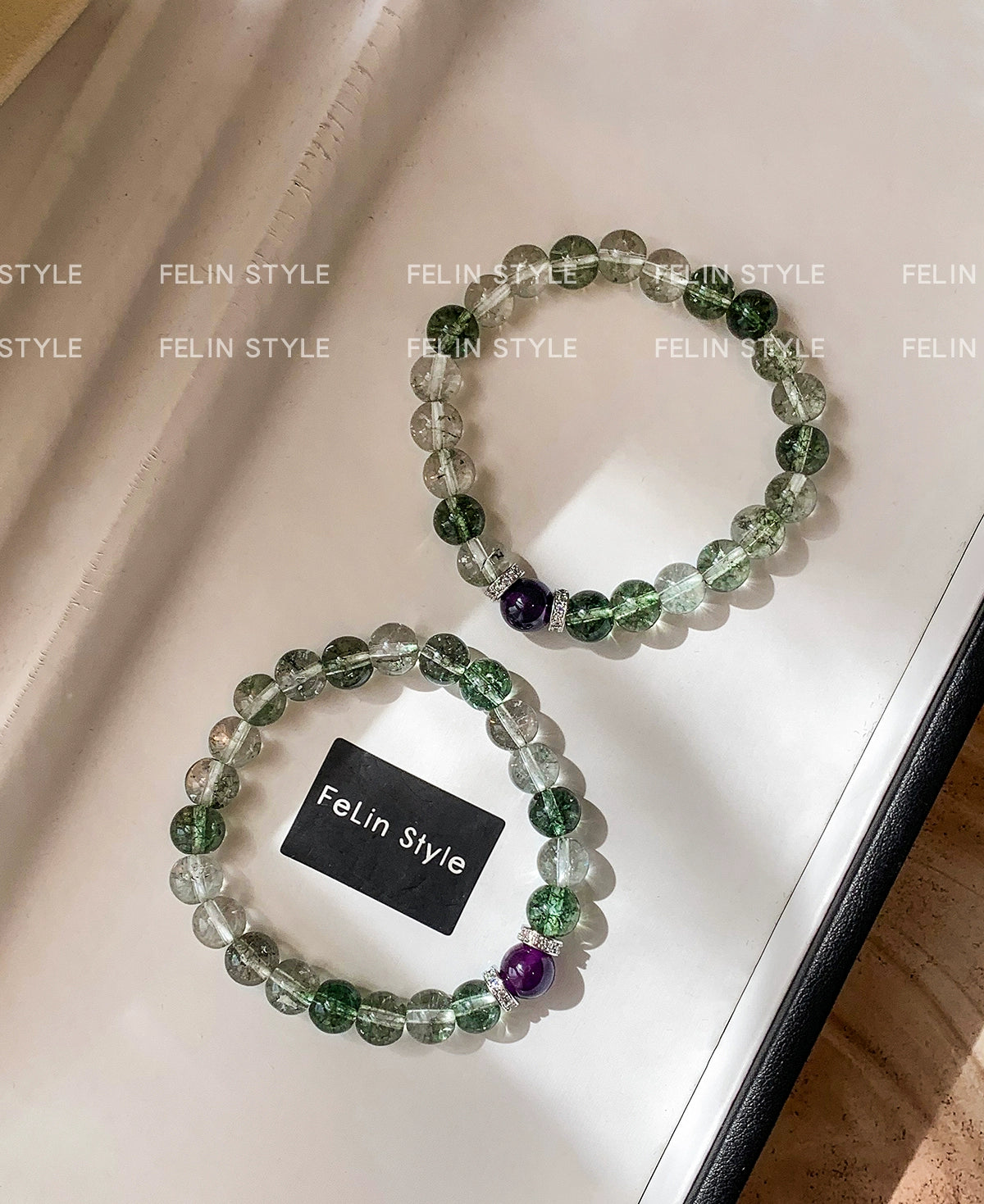 Natural green ghost amethyst bracelet women's light luxury exquisite fashion 2025 new explosion metaphysical beautiful bracelet