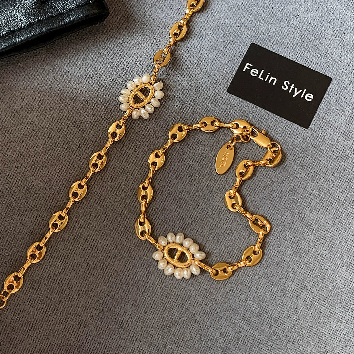 Natural freshwater pearl pig nose bracelet for women, suitable for summer vacation style light luxury exquisite fashion high-end bracelet