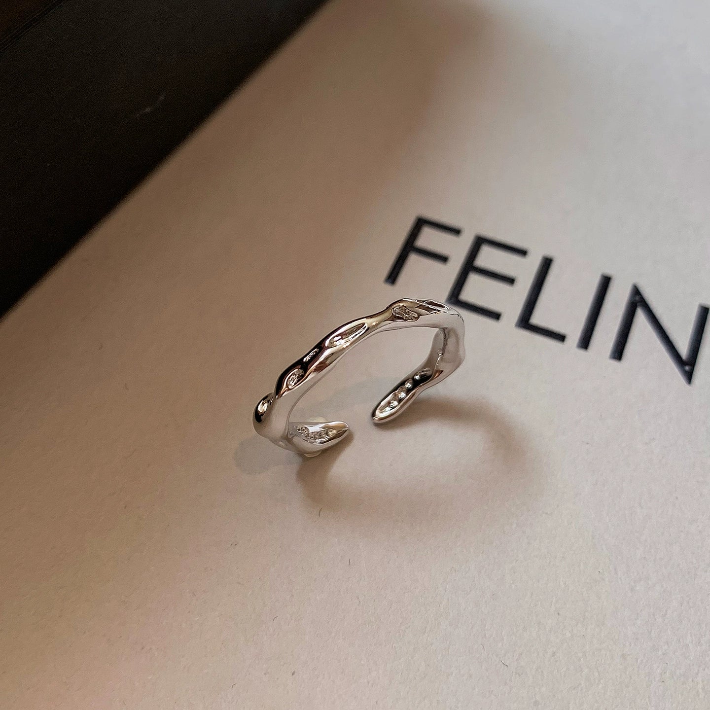 European and American irregular metal plain ring gold and silver middle finger index finger opening ring women's opening adjustable light luxury advanced