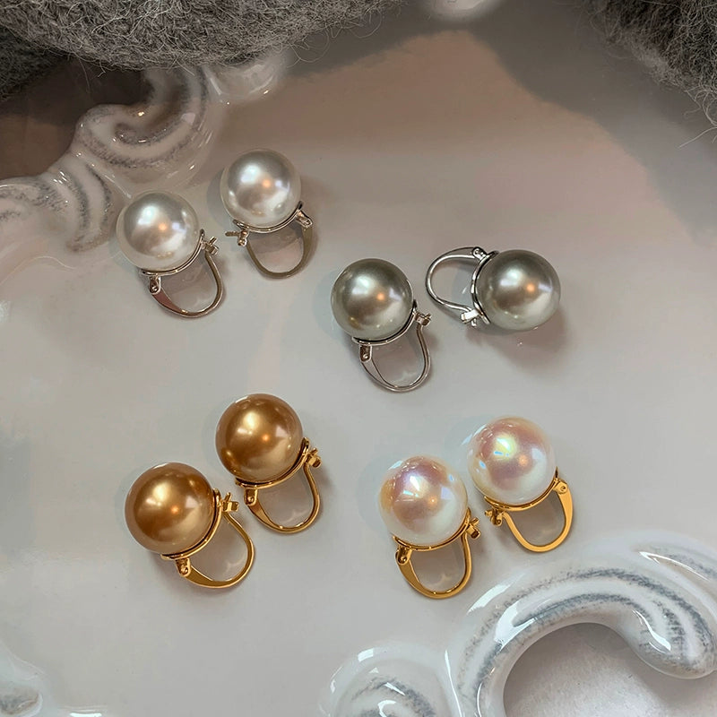 French retro high-end Australian white pearl ear buckle women's niche design light luxury temperament celebrity earrings earrings stud earrings