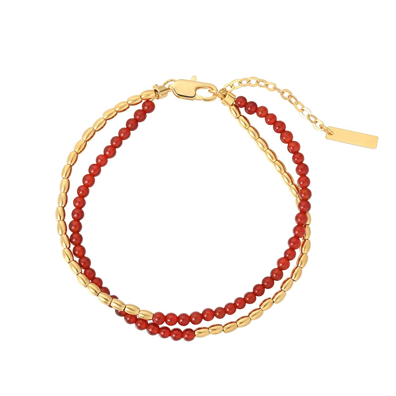 2025 New Year's red beaded bracelet women's high-end light luxury exquisite niche 2025 new bracelet high-end jewelry