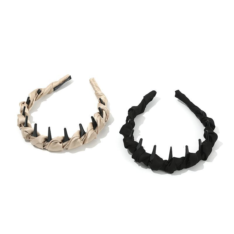 French Premium Temperament Toothed Headband High Cranium Top Hairpin Non-Slip Headband Face Wash Hair Press Accessories