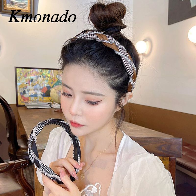 French Premium Hair Accessories Thousand Birds Twist Rhinestone Pearl Headband Versatile Headband Non-slip Hairpin