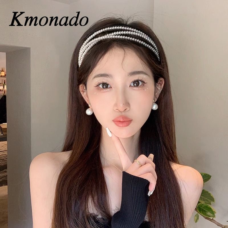 pearl headband female super fairy French romantic Internet celebrity face wash high cranial top pressure hairpin premium headdress