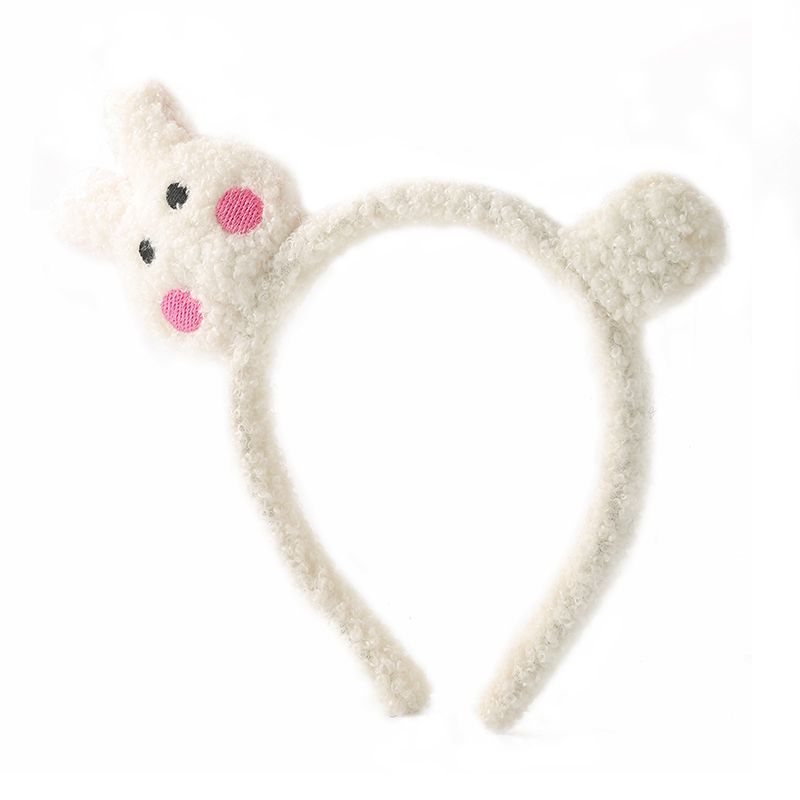 cute cartoon plush face wash headband women's versatile non-slip pressure hair fashion headband hairpin headgear