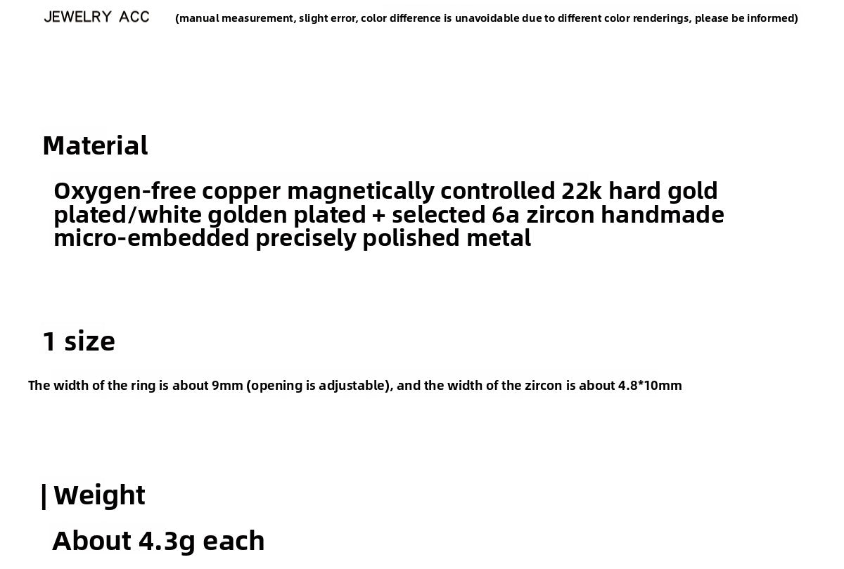 European and American exaggerated personality diamond-encrusted zircon index finger open ring women's light luxury high-end sense gold and silver do not fade and can be adjusted