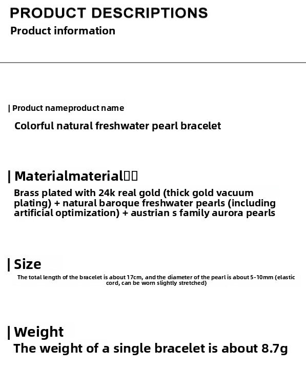 Dopamine Color Natural Freshwater Pearl Bracelet Women's Summer Light Luxury Exquisite Niche 2025 New Bracelet