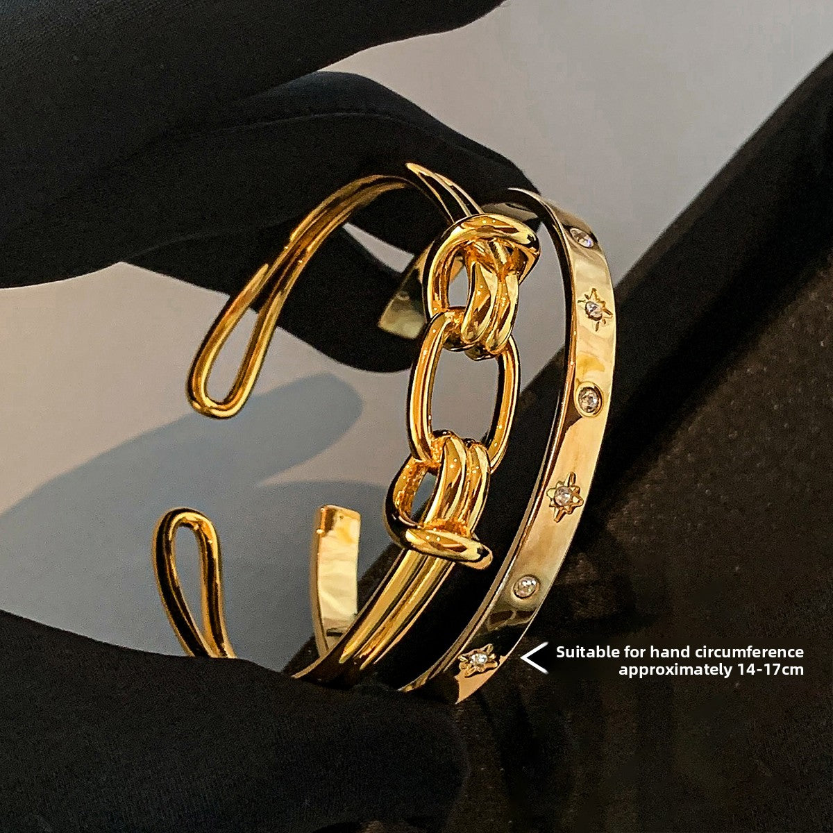 European and American style metal knotted bracelet women's light luxury niche exaggerated personality advanced sense 2025 new temperament accessories