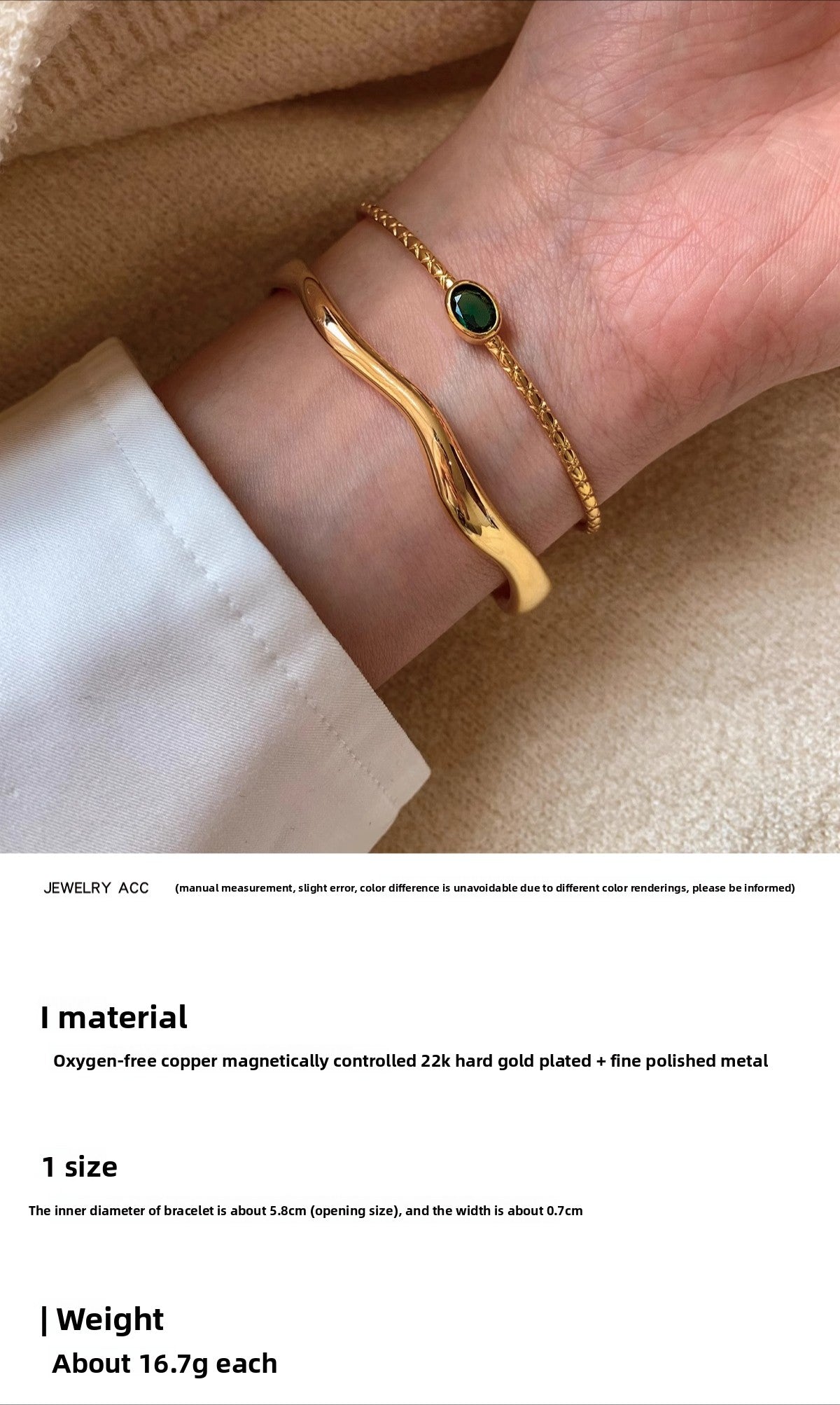 European and American minimalist gold opening adjustable bracelet women's light luxury exquisite fashion 2025 new temperament bracelet jewelry