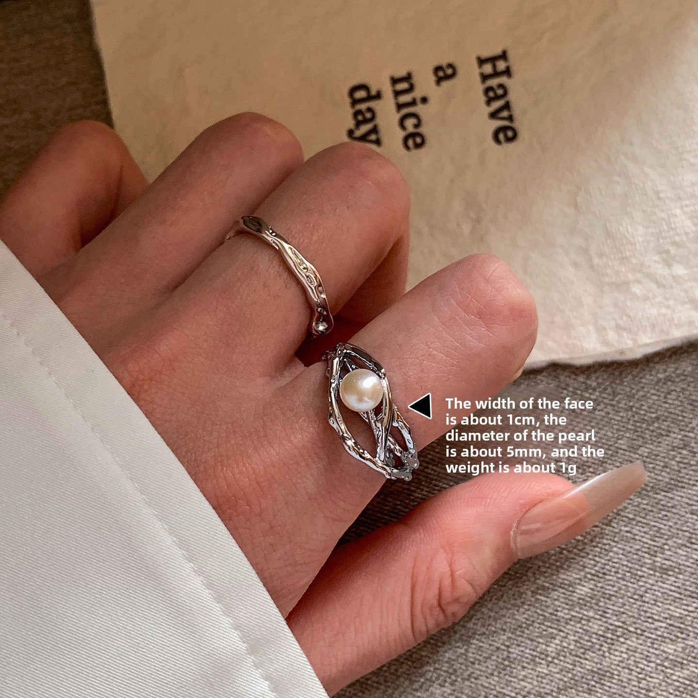 European and American irregular metal plain ring gold and silver middle finger index finger opening ring women's opening adjustable light luxury advanced