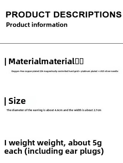 Exaggerated personalized metal wave diamond-set large circle earrings women's 2025 new light luxury high-end circle earrings