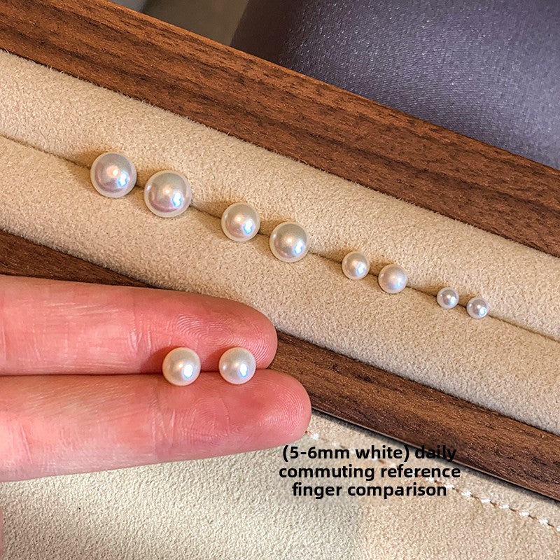 Hard to coax Zhang Ruonan with the same 999 sterling silver purple natural freshwater pearl stud earrings for women's ear holes