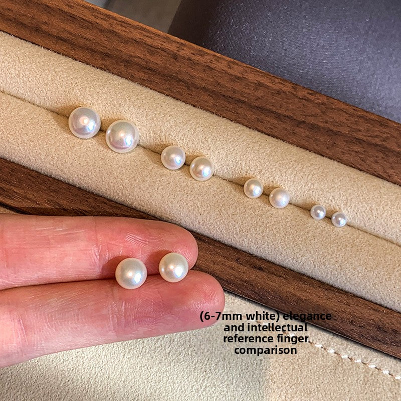 Hard to coax Zhang Ruonan with the same 999 sterling silver purple natural freshwater pearl stud earrings for women's ear holes