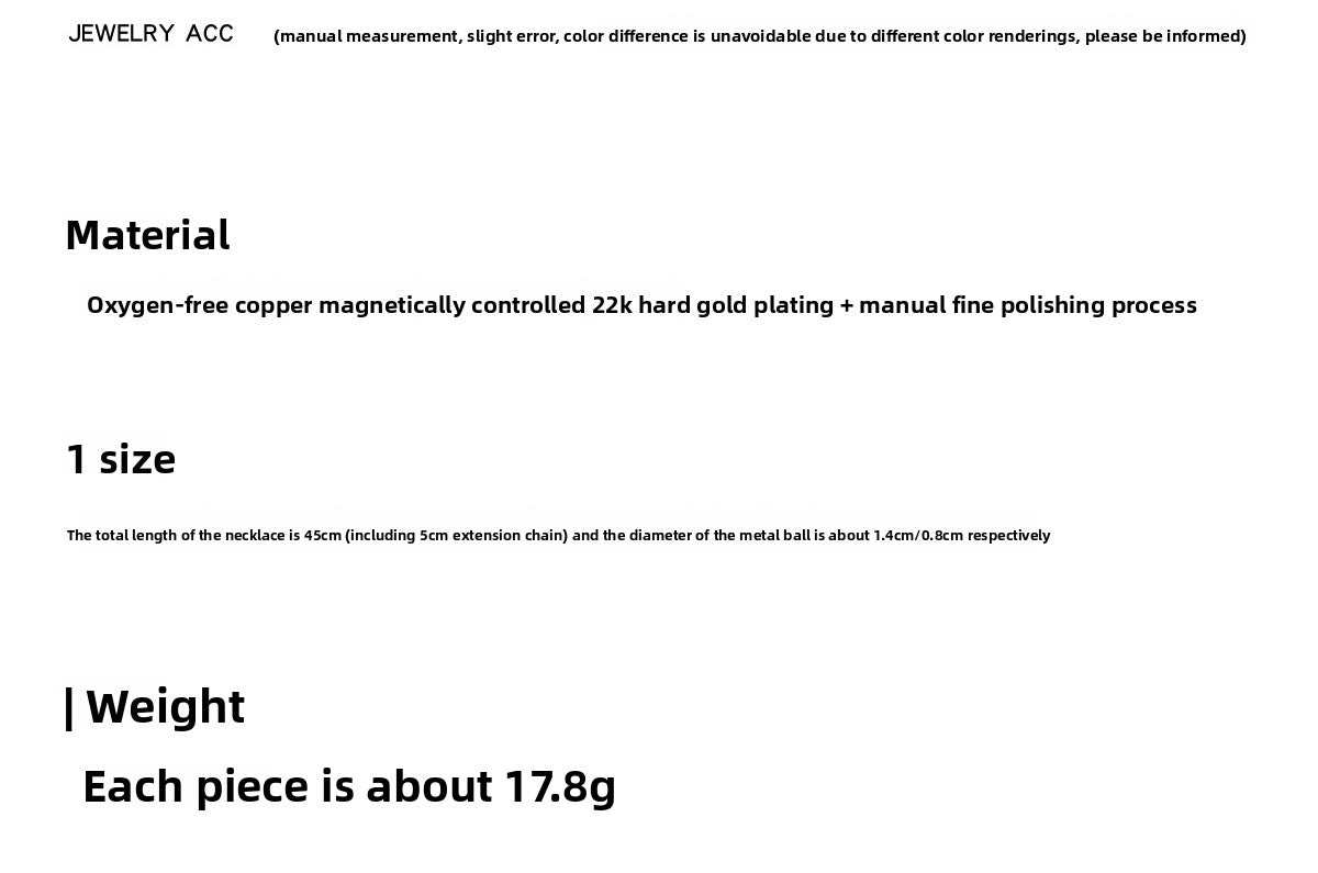 European and American simple round spherical pendant snake bone chain necklace women's accessories long light luxury high-end sweater chain sweater chain