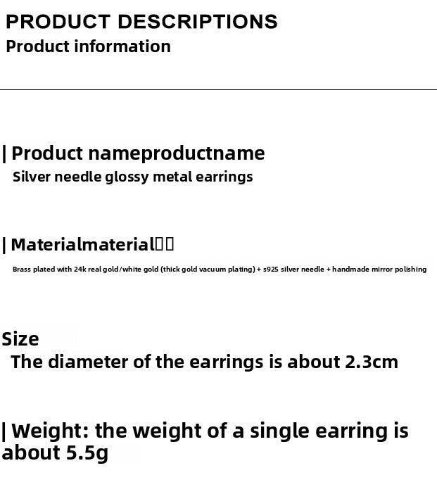 European and American simple metal water drop earrings women's light luxury niche 2025 new cold wind gold high-end earrings earrings
