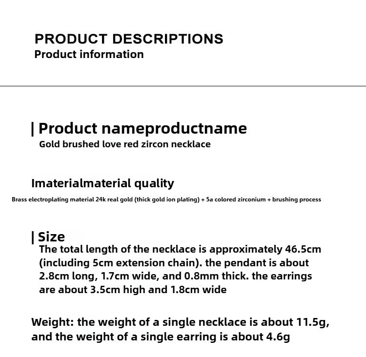 2025 New Year's red gemstone love earrings women's light luxury high-end sense unique medieval retro ear jewelry earrings