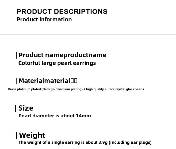 French real hemp platinum silver gray colorful large pearl stud earrings women's exquisite light luxury high-end earrings earrings