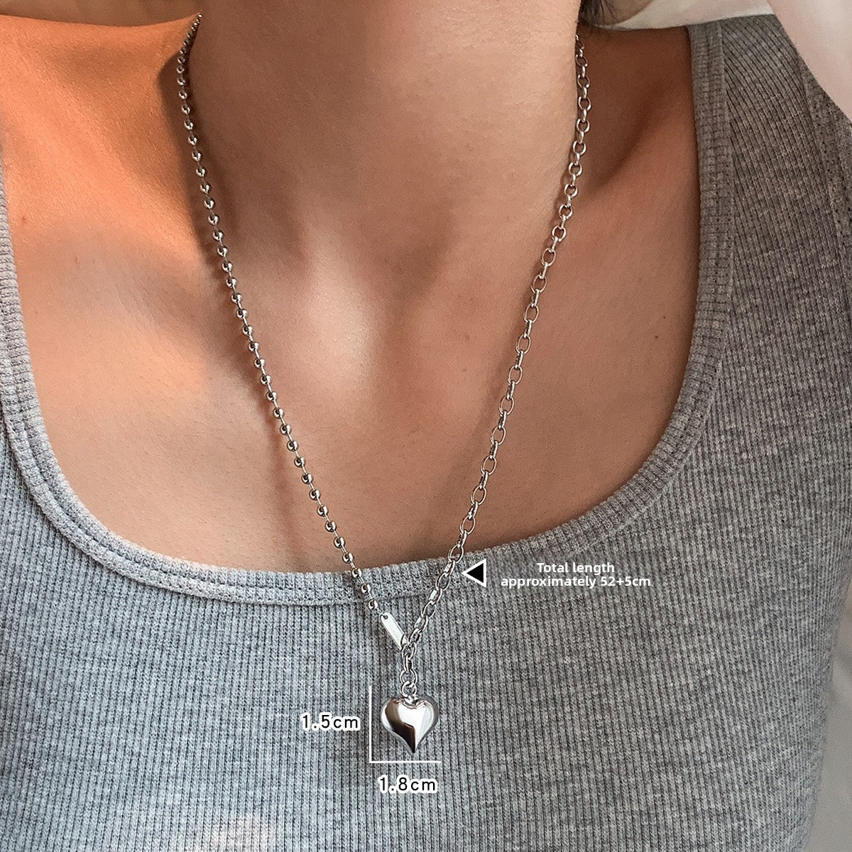 Original European and American long leather rope woven chain love pendant necklace women's accessories light luxury high-end sweater sweater chain